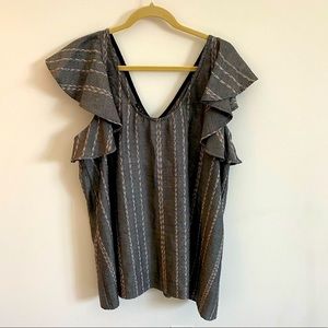 HATCH Ruffle Sleeve Ruby Top, Size 3 or Large